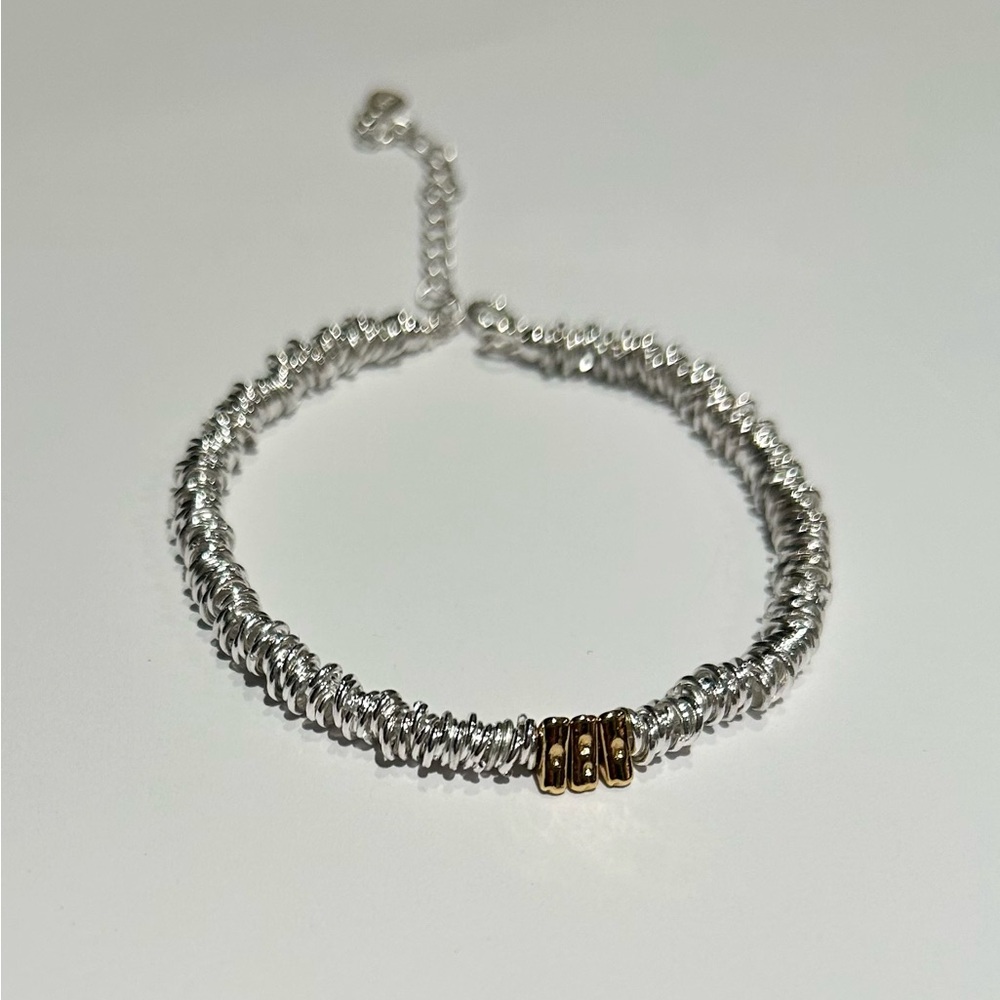 925 Silver with Gold Tone Accent Delicate Women Bracelet